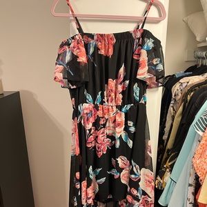 High low off the shoulder dress